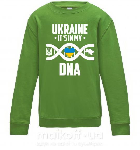 Дитячий світшот Ukraine it's my DNA Лаймовий фото