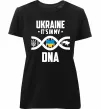 Жіноча преміум футболка Ukraine it's my DNA Чорний фото