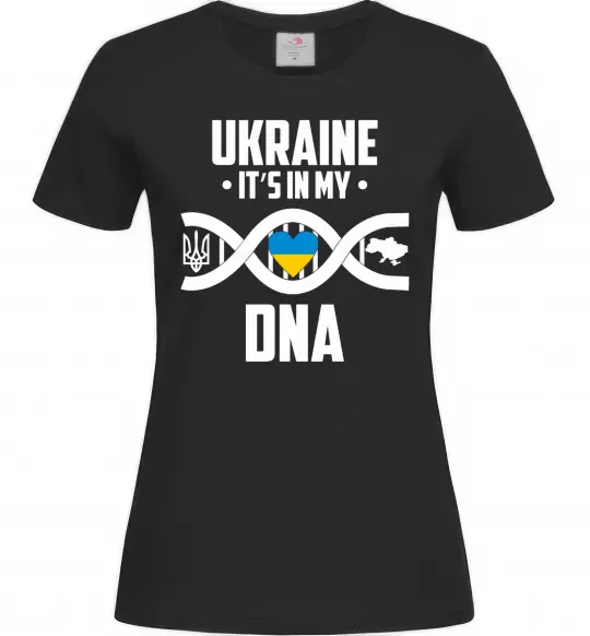 Жіноча футболка Ukraine it's my DNA Чорний фото