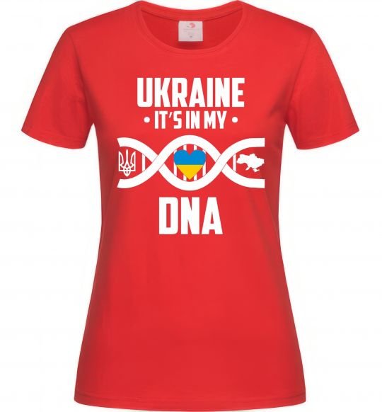 Женская футболка Ukraine it's my DNA Красный фото