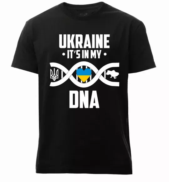 Мужская премиум футболка Ukraine it's my DNA Черный фото
