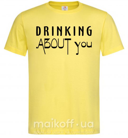 Мужская футболка Drinking about you Лимонный фото