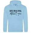 Женская толстовка (худи) Drinking about you Голубой фото