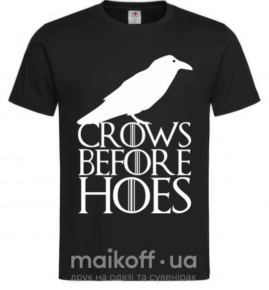 Чоловіча футболка Crows before hoes Чорний фото