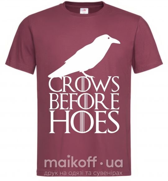 Чоловіча футболка Crows before hoes Бордовий фото