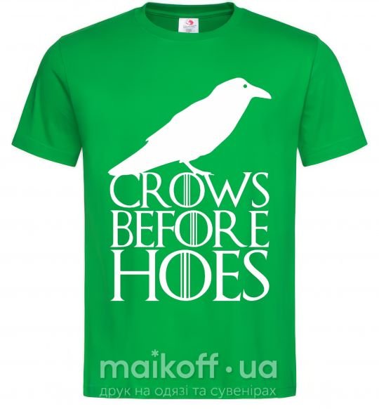 Мужская футболка Crows before hoes Зеленый фото