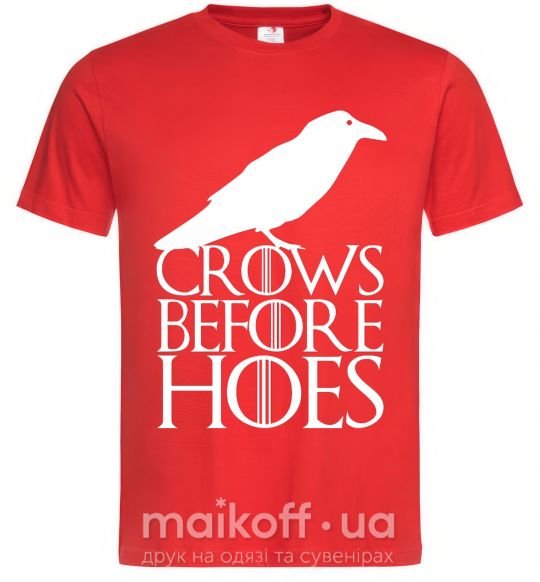 Мужская футболка Crows before hoes Красный фото