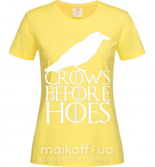 Жіноча футболка Crows before hoes Лимонний фото