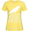 Женская футболка Crows before hoes Лимонный фото