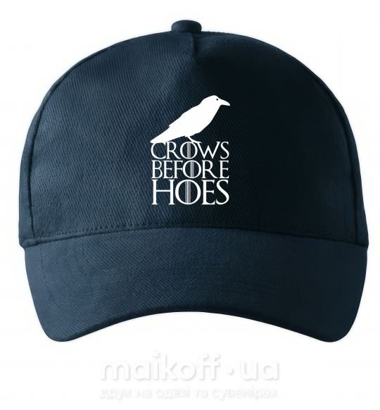 Кепка Crows before hoes Темно-синий фото