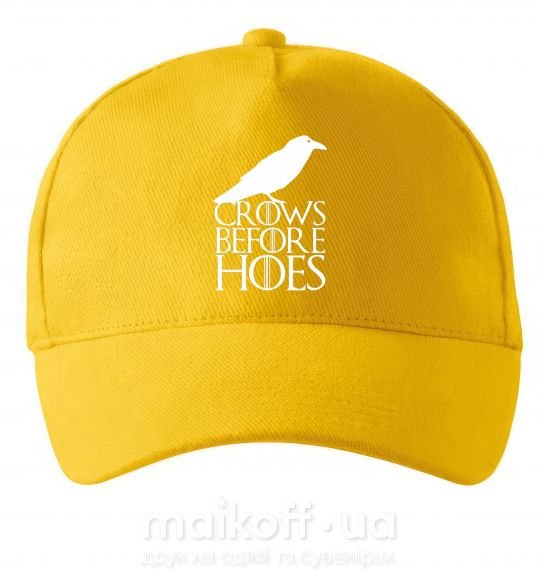 Кепка Crows before hoes Солнечно желтый фото
