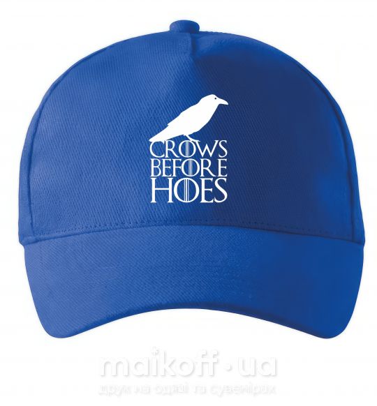 Кепка Crows before hoes Ярко-синий фото