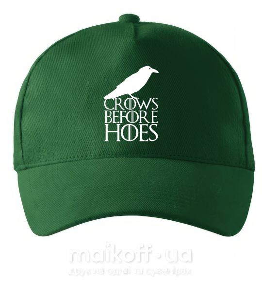 Кепка Crows before hoes Темно-зелений фото