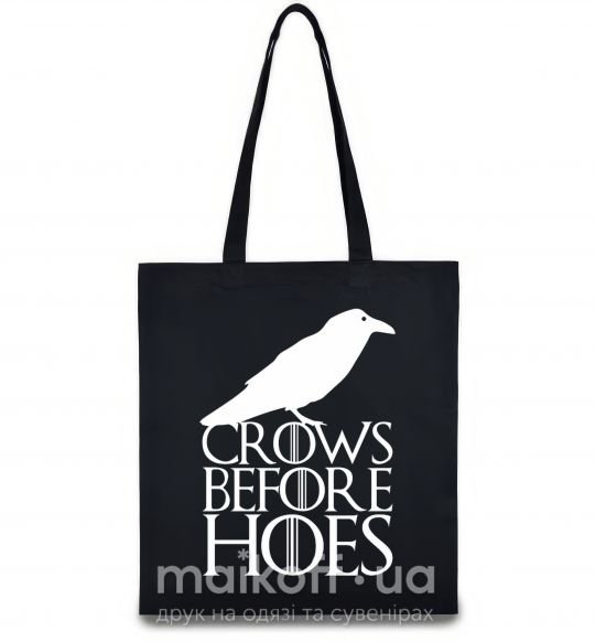 Еко-сумка Crows before hoes Чорний фото