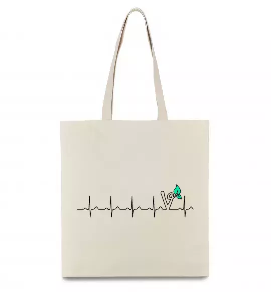 Еко-сумка Heartbeat V Бежевий фото