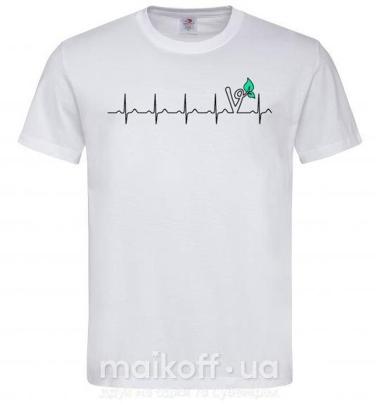Мужская футболка Heartbeat V Белый фото