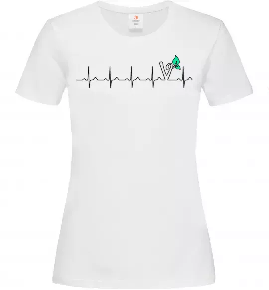 Жіноча футболка Heartbeat V Білий фото