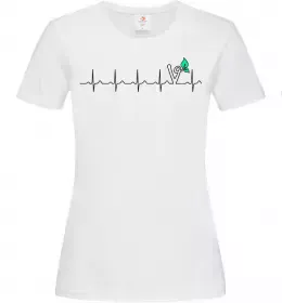 Женская футболка Heartbeat V Белый фото