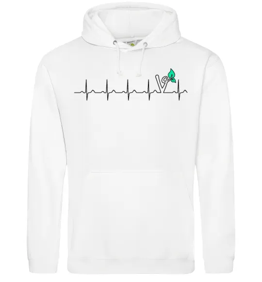 Мужская толстовка (худи) Heartbeat V Белый фото