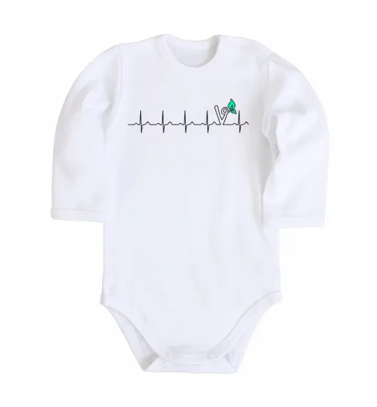 Дитячий бодік Heartbeat V Білий фото