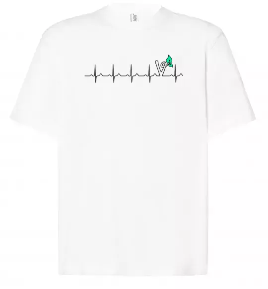 Футболка Оверсайз Heartbeat V Білий фото