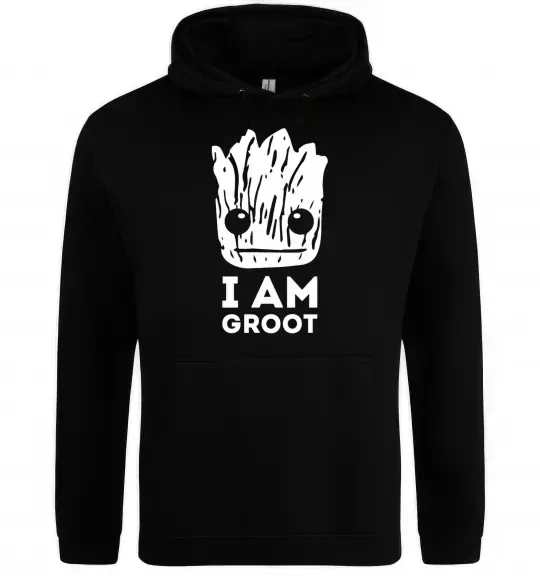 Мужская толстовка (худи) I'm Groot wh Черный фото