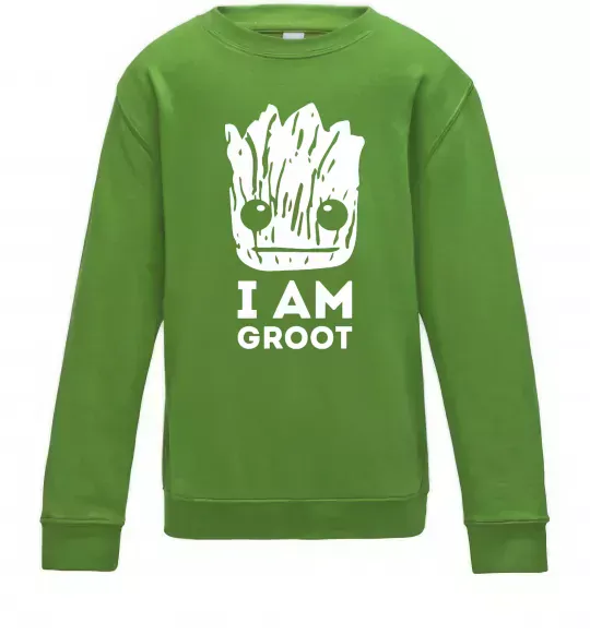 Дитячий світшот I'm Groot wh Лаймовий фото