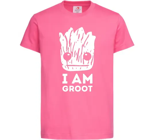 Дитяча футболка I'm Groot wh Яскраво-рожевий фото