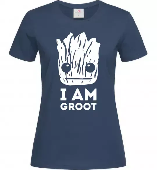 Женская футболка I'm Groot wh Темно-синий фото