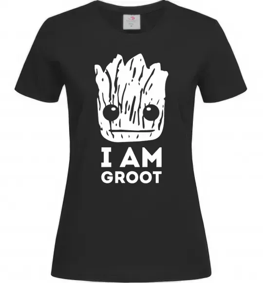 Женская футболка I'm Groot wh Черный фото