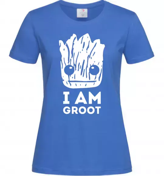 Женская футболка I'm Groot wh Ярко-синий фото
