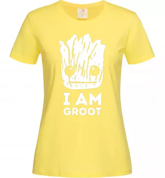 Женская футболка I'm Groot wh Лимонный фото