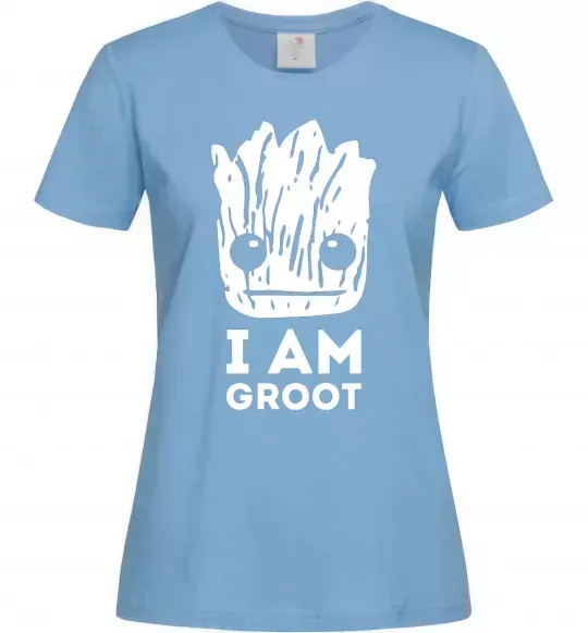 Женская футболка I'm Groot wh Голубой фото