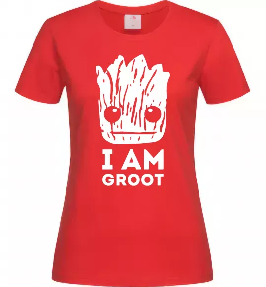 Женская футболка I'm Groot wh Красный фото