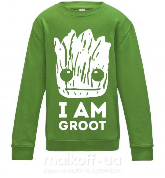 Дитячий світшот I'm Groot wh Лаймовий фото