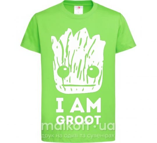 Дитяча футболка I'm Groot wh Лаймовий фото