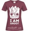 Женская футболка I'm Groot wh Бордовый фото