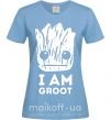 Жіноча футболка I'm Groot wh Блакитний фото