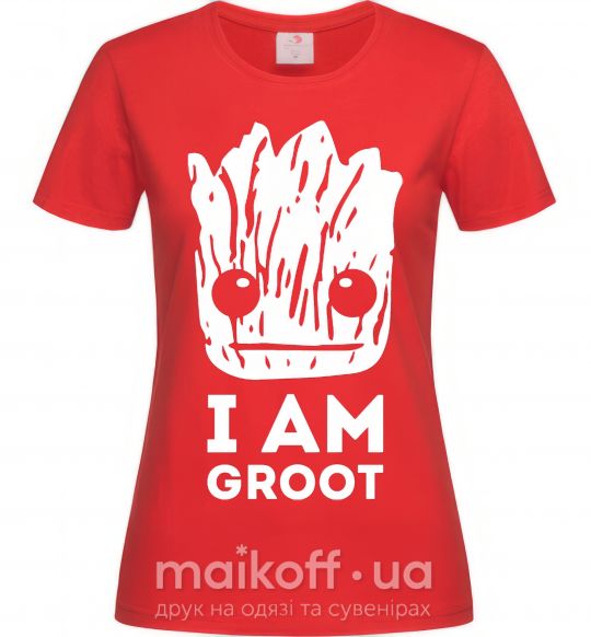 Жіноча футболка I'm Groot wh Червоний фото
