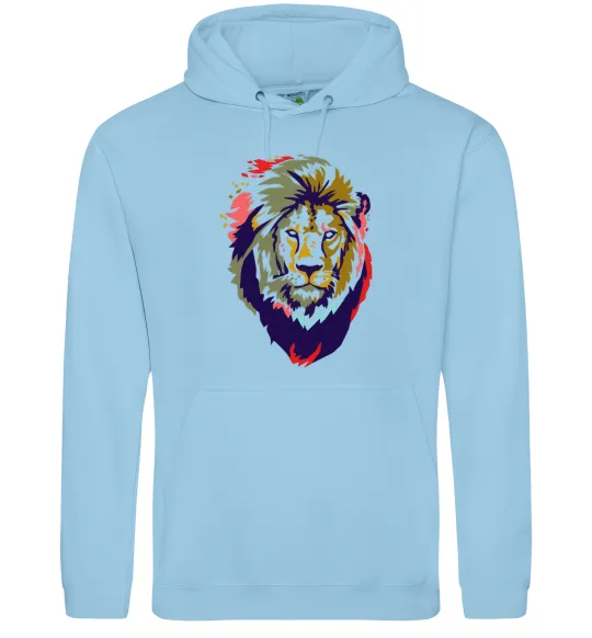 Мужская толстовка (худи) Lion bright Голубой фото