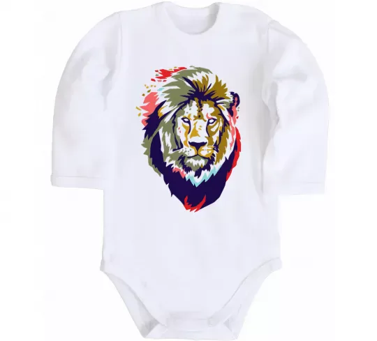 Детский боди Lion bright Белый фото