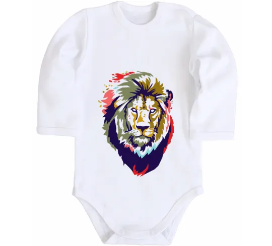Дитячий бодік Lion bright Білий фото