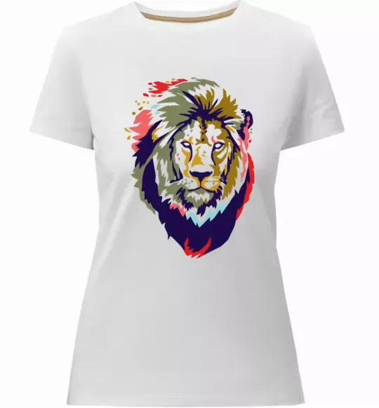 Женская премиум футболка Lion bright Белый фото