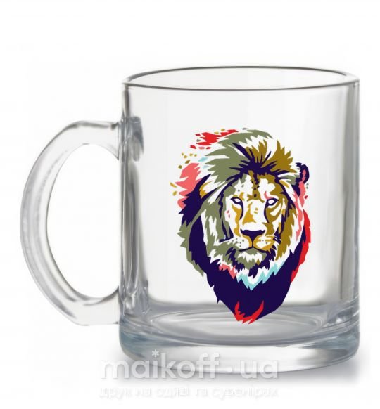 Чашка скляна Lion bright Прозорий фото