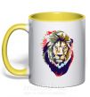 Чашка з кольоровою ручкою Lion bright Сонячно жовтий фото