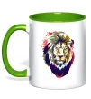 Чашка с цветной ручкой Lion bright Лаймовый фото