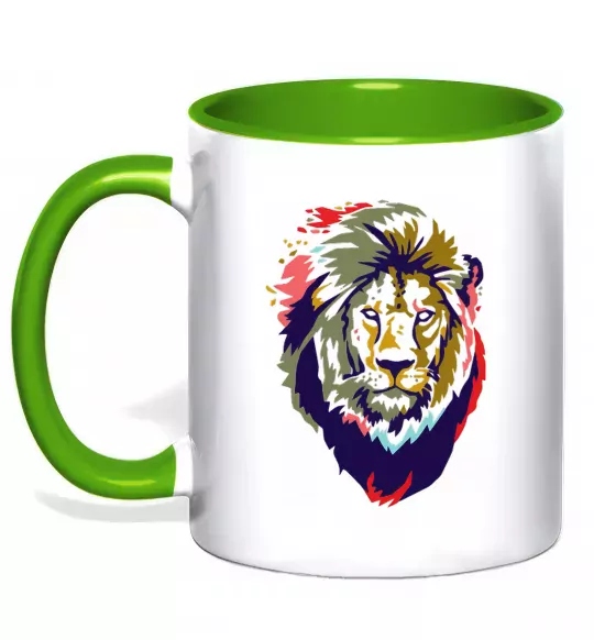 Чашка с цветной ручкой Lion bright Зеленый фото