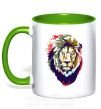 Чашка з кольоровою ручкою Lion bright Зелений фото