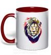 Чашка з кольоровою ручкою Lion bright Червоний фото