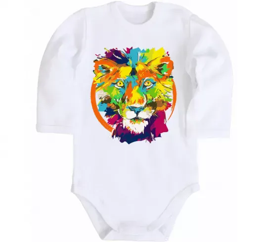 Детский боди Лев Белый фото